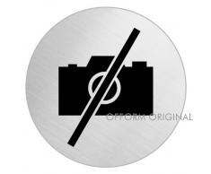 OFFORM Señal pictograma en acero inox Ø 75mm No.39064Foto prohibida