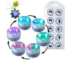 HQRP 10 impermeables de Dual LED velas de té sumergibles multicolor sin llama sin calor para el banquete de boda / eventos / fiestas / floral decoración / proyectos de arte / espectáculo de luces
