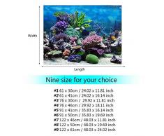 Cartel Fondo Acuario Cartel Tanque Peces Adhesivo PVC Arrecife de Coral Bajo Agua Papel Decoración Calcomanías Adhesivas (61 * 41cm)