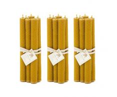 L Abella 100% 3 x 6 de Cera de Abejas Velas de España – Producto Natural – Directamente Desde el Apicultor – – Aroma de Miel en Mano – Velas con Cada uno de Aproximadamente 20 cm x 2 cm