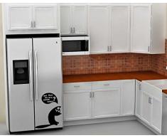 (39 x 50 cm) vinilo adhesivo de vinilo para frigorífico carcasa Hungry de gato/Kitty con mensaje en preguntándoles to Eat lámina de decoración de adhesivo/para frigoríficos DIY de tela de vinilo al azar incluye + regalo!