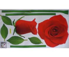 Rose Flores Planta pared decorativa pared adhesivo 1 grande arco 570 mm x 320 mm Pegatinas para superficies lisas