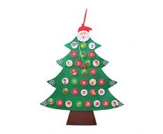 HOTEU - Calendario de Adviento con Fecha de 1 a 31 días de Navidad para Festivales, decoración para Colgar en la Pared, árbol de Navidad, Advent Calendar, 37.5 * 31.5 Inch(95cm*80cm)