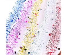 Cosanter Cinta de Navidad de Navidad Cintas para Decorativas árbol Navidad Boda Partido Cinta Guirnalda Adornos de Navidad 200cm, 1PCS (Dorado)