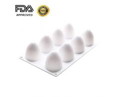 Faneli moldes de Silicona en 3D para Ocho Huevos de Pascua, 8 Rejillas, Forma de Huevo, Molde de Pastel, Molde de Silicona, Herramientas de horneado para Gasa Mouse, Pastel, Chocolate, Dulces