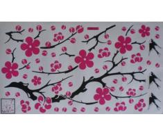 Pájaros Árbol Flores Planta pared decorativa pared adhesivo 1 grande arco 570 mm x 320 mm Pegatinas para superficies lisas