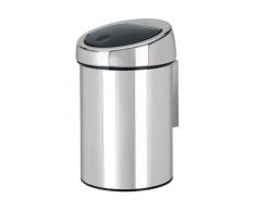 Brabantia Touch Bin - Cubo de Basura, 3 litros, Cubo Interior de plástico extraÃble, Acero Brillante