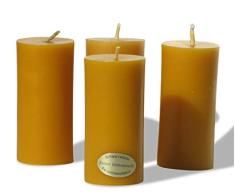 Figura Santa 4 Velas Finos. 9,5 cm de Altura, 4 cm de diámetro. 100% Cera de Abeja – manufacturados en la Selva Negra. Certificados por la Farmacopea Europea.