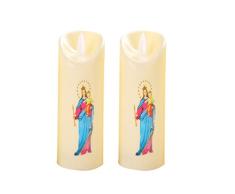 OSALADI 2 piezas sin llama led vela de oración parpadeante velas sin llama decoración religiosa para la iglesia día de la madre cumpleaños cualquier día de fiesta navidad