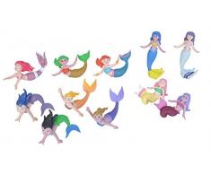 Wild Republic 20857, estatuillas de sirenas coleccionables - tubo de 10 piezas