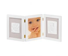 My Sweet Memories ES Photo Frame + 2 Baby Print - Marco triple para foto y 2 huellas de bebé, color blanco