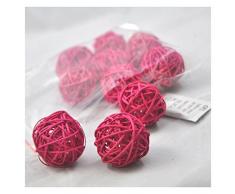 10 piezas Bolas de ratán mimbre mesa boda fiesta Navidad decoración 5cm Rosa roja
