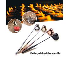 Turbobm Apagavelas, Herramienta de Mano de Acero Inoxidable con Forma de Campana Apagavelas con Tapa de Mecha Recortador de Velas, Apagavelas con Mango Largo, Accesorios para candelabros