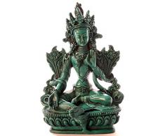 BUDDHAFIGUREN/Billy Held Diseño de Buda de Figuras de - el Verde de Tara 15 cm de Poliuretano de Colour Turquesa de Buda Estatua de Buda de la decoración Tibetano Bodhisattva Hecho a Mano en Nepal