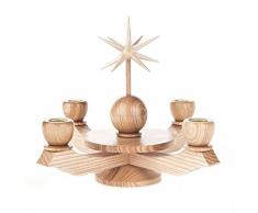 Adviento candelabro pequeño sin equipar (Series con Plato Natural – 20 cm – Dregeno los Montes Estratégica Madera Sintética – Artículo 201/105nt