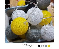 Cadena de Luces para Algodón Bola, Morbuy 4m USB Decorativas LED 20 Lámpara de Tira Bola Hada Noche Luz Para Bebe Casa Dormitorio Decoración Boda Fiesta De Cumpleaños Navidad Jardines Festivales (Sueño rosa)