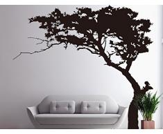 Rocwart - Adhesivo decorativo para pared, diseño de árbol de Navidad, color negro y pino para sala de estar, habitación de los niños, decoración de pared de guardería, vinilo extraíble para árbol de la familia (87 x 71")
