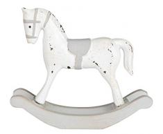Unbekannt Caballo balancín III de Aspecto Vintage, Aprox. 13 x 12 x 5 cm, decoración para Navidad, Adviento, en Invierno o habitación Infantil, Color Blanco