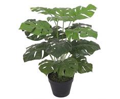 Leaf Monstera Planta Artificial de 60 cm en Maceta Negra
