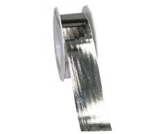 PrÃ¤sent - Cinta metÃ¡lica para Regalos (40 mm, 25 m), Color Plateado