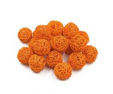 Jia Hu (ratán de 20pcs Wedding Party Colgante Wobble bola decorativa de Navidad 3 cm, Naranja