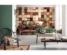 Komar 8 - 978 368 x 254 cm Lumbercheck Mural papel pintado - marrón (8 piezas)