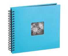 Hama Fine Art - Álbum de fotos, 50 páginas negras (25 hojas) para pegar fotos, álbum con espiral, 36 x 32 cm, con compartimento para insertar foto, turquesa