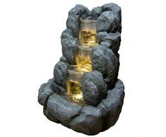 ZenLight Rocky Fuente de Interior, Resina, Gris, 24 x 21 x 34 cm