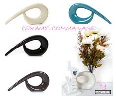 Jarrón grande 17 cm de cerámica Coma en una selección de color para flores artificiales