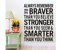 Braver Stronger Smarter Motivational Cita Etiqueta De La Pared Refranes Inspiradores Pegatinas Autoadhesivas De Pvc Decoraciones Para El Hogar