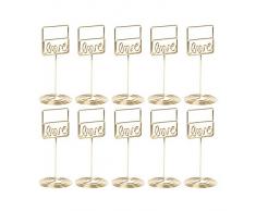 Soporte de Número de Mesa de 10 Paquetes, Soporte de Tarjeta de Lugar de Palabra LOVE para Tarjetas de Lugar Titular de Nombre de Escritorio de Oficina de Fiesta de Boda Nota del Menú Memo Clip