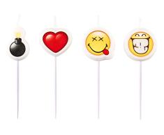 amscan 11012005 - Juego de velas (4 unidades), diseño de emoticonos sonrientes