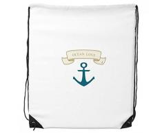 DIYthinker Ancla de mar del océano del Amor del patrón de Vela morral del Lazo de Compras Deportes Bolsas de Regalo