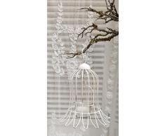 Portavela para vela Pequeña , Porta Tealight , Portavela Tea Light , Soporte Vela del Té Vintage Rústico Shabby Chic - Vintage - Altezza 24 cm - Blanco Antiguo - Metal