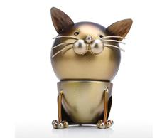 Tooarts - Figura Decorativa de búho de Metal para decoración de Escritorio, Hecha a Mano, con Cabeza giratoria Desmontable, Regalo para los Amantes de los búhos y Animales, Gato