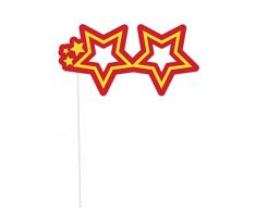 Unique Party- Paquete de 10 accesorios de cabina de fotos Fiesta de Cumpleaños de Confetti, Multicolor, talla única (61935) , color/modelo surtido