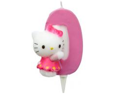 Dekoback 02-08-00177 - Vela para Tartas con número 0, diseño de Hello Kitty