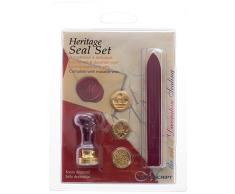 Manuscript - Juego de sellos para estampar (diámetro: 18 mm, con decoración de corona y rosa, 1 juego).