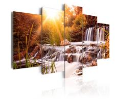 murando - Cuadro 200x100 cm - Naturaleza Paisaje - impresión de 5 Piezas - Material Tejido no Tejido - impresión artística - Decoracion de Pared - Cascada Verde Arboles c-C-0026-b-o