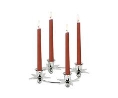 Edzard ED0345 decorativa de corona de estrellas corona de adviento candelabro plateado de diámetro 19 cm