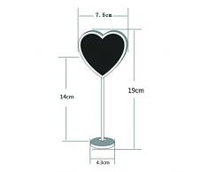 Kiwi Sweet portátil Corazón Pizarra Pizarra Tablero de Mensajes Soporte de madera con soporte para fiesta boda Número de mesa/tarjeta de lugar el establecimiento de decoración, juego de 10