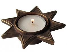 candelero para lamparilla estrella 9 cm bronce noble patina marron
