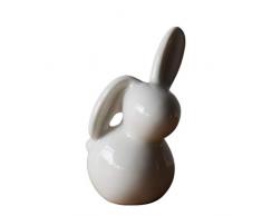 BESPORTBLE Figuritas de Conejo de Cerámica Conejo de Pascua Estatua de Conejito Mini Escultura de Arte Animal Decoración de Escritorio para Oficina en Casa (Estilo D)
