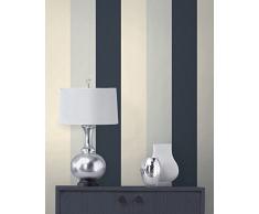 Olivia II Plata Crema y Negro Papel pintado, diseño de rayas 6155