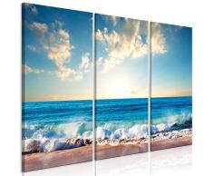 murando - Cuadro en Lienzo Playa Mar 120x80 - Impresión de 3 Piezas Material Tejido no Tejido Impresión Artística Imagen Gráfica Decoracion de Pared - Naturaleza c-B-0385-b-e