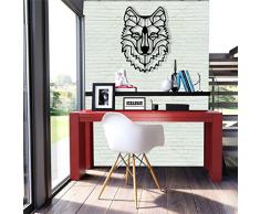 DEKADRON Decoración de Pared de Metal para Pared, Diseño de Cabeza de Lobo en 3D, para Decoración del hogar, Oficina, Dormitorio, Sala de Estar, Escultura