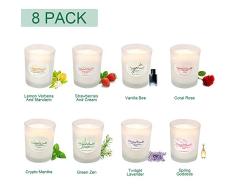 YUE GANG Vela Perfumadas de Regalo Cera de Soja Natural Portátil Vela Perfumada para la Vida Familiar y Día de la Madre,Cumpleaños, Festival,Set de Aromaterapia Velas 8 Pack
