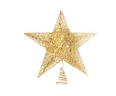 BESTOYARD Estrella de Árbol de Navidad de Cinco Puntas para Árbol de Navidad Decoración Árbol de Navidad (Dorados) 12 cm
