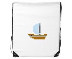 DIYthinker Verano Vela Barco de Sea Pixel morral del Lazo de Compras Deportes Bolsas de Regalo