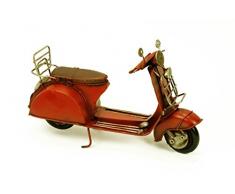 Figura Decorativa de Metal "Moto Scooter Roja" . Vehículos. Adornos y Esculturas. Coleccionismo. 26 x 8 x 14 cm.